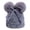 Grey, variant on Krdevn Rib Knit Cap with Two Round Fluff Balls and Bowknot, Winter Cold Weather Headwear (Baby, Toddler),6-36 Month