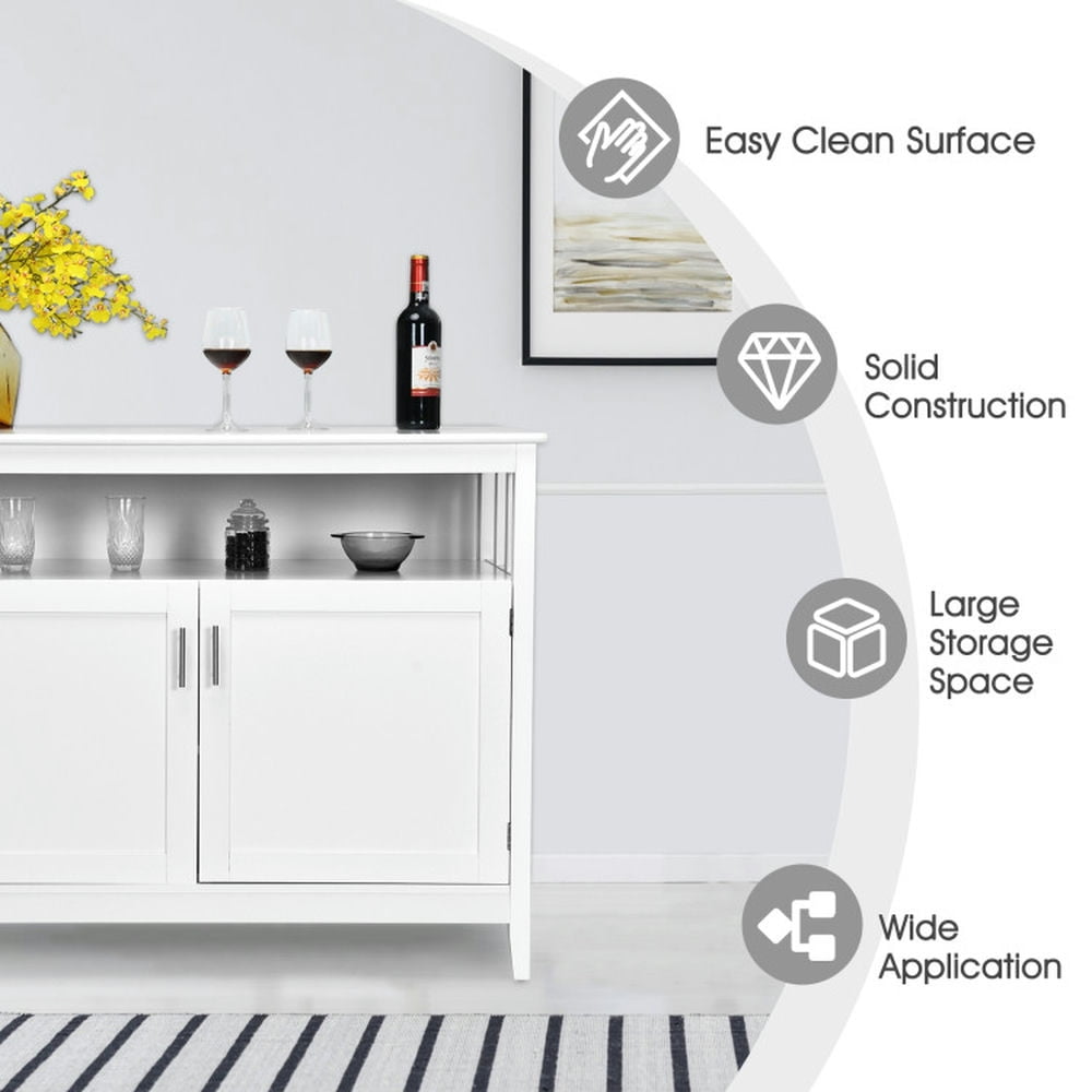 Finihen Kitchen Storage Cabinet, Buffet Sideboard, Modern Practical and Beautiful Wooden Kitchen Lockers with Large Storage Space, for Dining Room, Kitchen, Living Room, White Finihen Kitchen Storage Cabinet, Buffet Sideboard, Modern Practical and Beautiful Wooden Kitchen Lockers with Large Storage Space, for Dining Room, Kitchen, Living Room, White