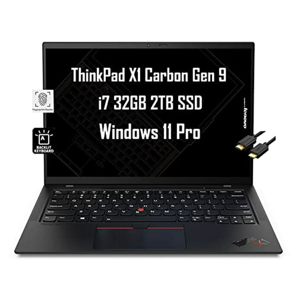 Lenovo X1 Carbon Gen 9 14" FHD+ 4-Core i7-1185G7 vPro, 32GB RAM, 2TB SSD) Business Laptop, Thunderbolt 4, Backlit, Fingerprint, 3-Year Warranty, Webcam, Wi-Fi 6, IST Cable, Win 11 Pro -