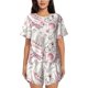 thumbnail image 1 of Balery Romantic Travel In Paris Conjunto de Pijama para Mujer con Estampado, Dos Piezas de Manga Corta y Shorts, Ropa de Dormir Suave con Cuello Redondo y Bolsillos-Small, 1 of 6