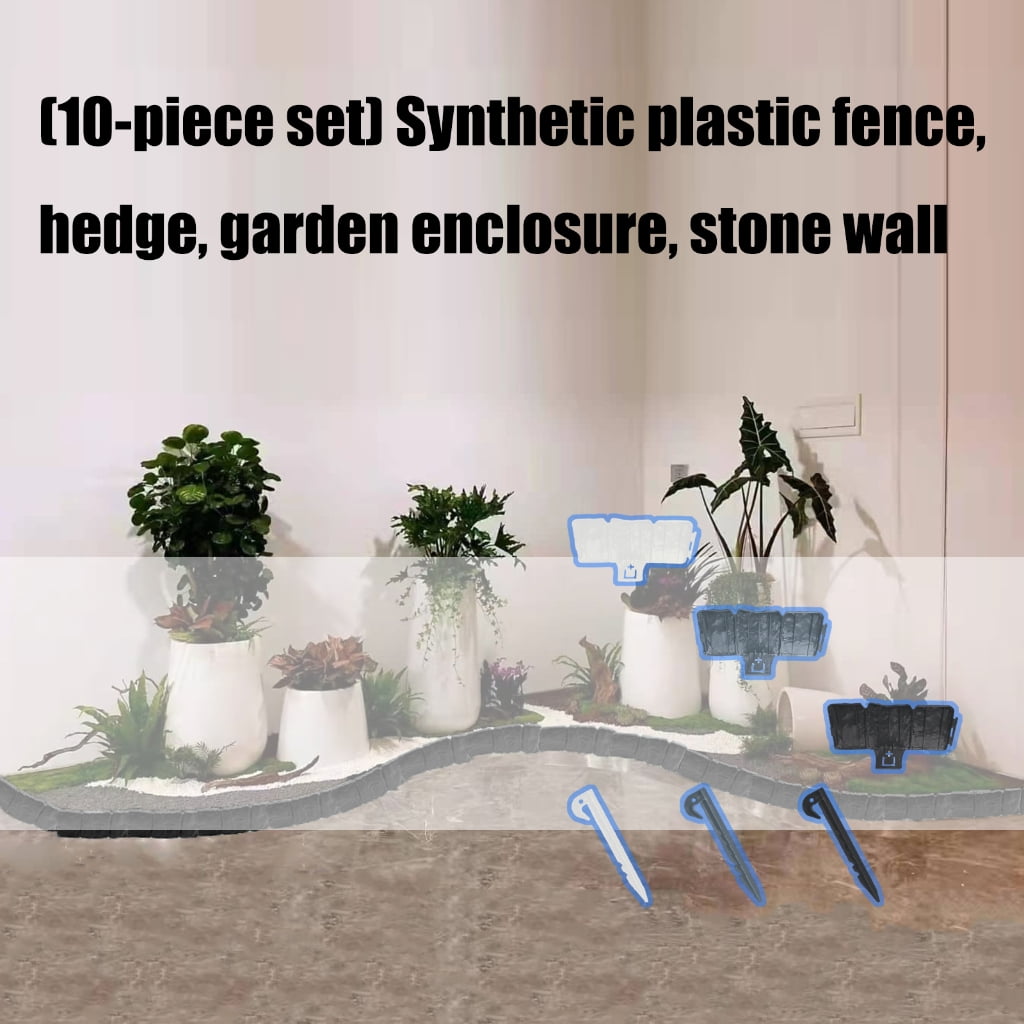 Landscape Edging Garden Border for Flowerbed Yard Anchoring Spikes Panels Decorative Rock Wall Edging