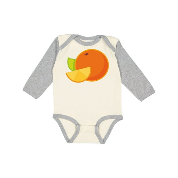 Inktastic Orange Fruit Boys or Girls Long Sleeve Baby Bodysuit