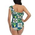 thumbnail image 5 of Goofa Lemon and Leaves Pattern Women's One Piece Swimsuits Tummy Control Bathing Suits Asymmetric One Shoulder Swimwear-, 5 of 6