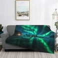 thumbnail image 2 of Honeii Northern Lights print throw blanket, crafted from cozy cotton flannel, offers versatile home decor as a bedding suitable for all seasons.-40"x30", 2 of 6