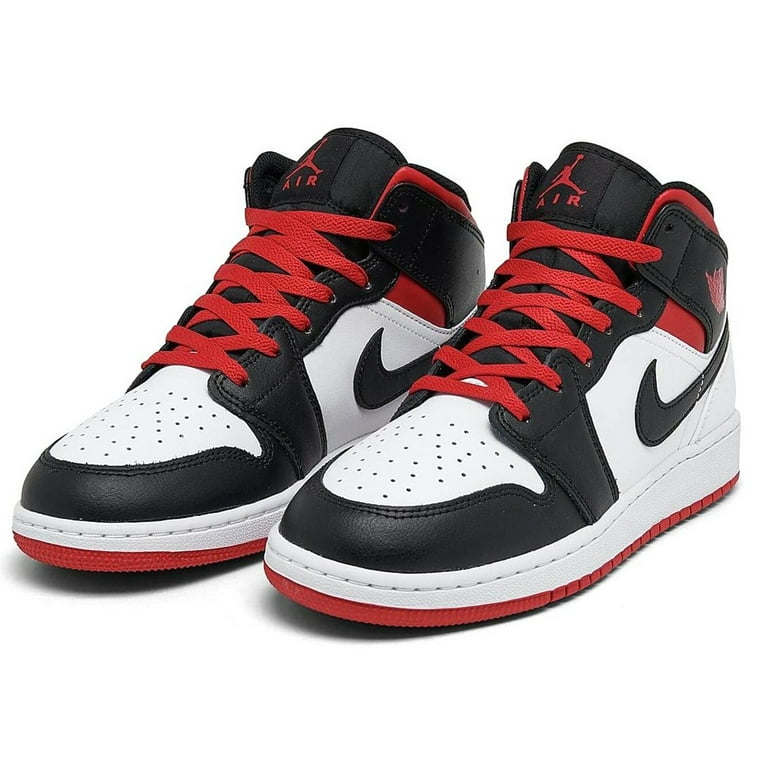 Jordan 1 Air Unisex Kids Basketball Shoes White Gym Red Black SIze 5.5 Walmart