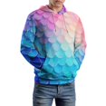 thumbnail image 5 of Gradient Mermaid Scales Print Men's Women Vintage 3D Hooded Sweatshirt - All-Season Loose Fit Streetwear, 5 of 6