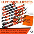 thumbnail image 4 of VULCAN Ultimate Axle Tie Down Kit, PROSeries, (2) 22 inch Axle Straps, (2) 36 inch Axle Straps, (2) 96 inch Snap Hook Ratchet Straps, and (2) 112 inch Axle Tie Down Combination Straps, 4 of 9
