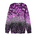 thumbnail image 3 of SCSAlgin Sweatshirt For Women Fashion Glitter Sequin Long Sleeve Fall Tops Side Split Crewneck Pullover, 3 of 3