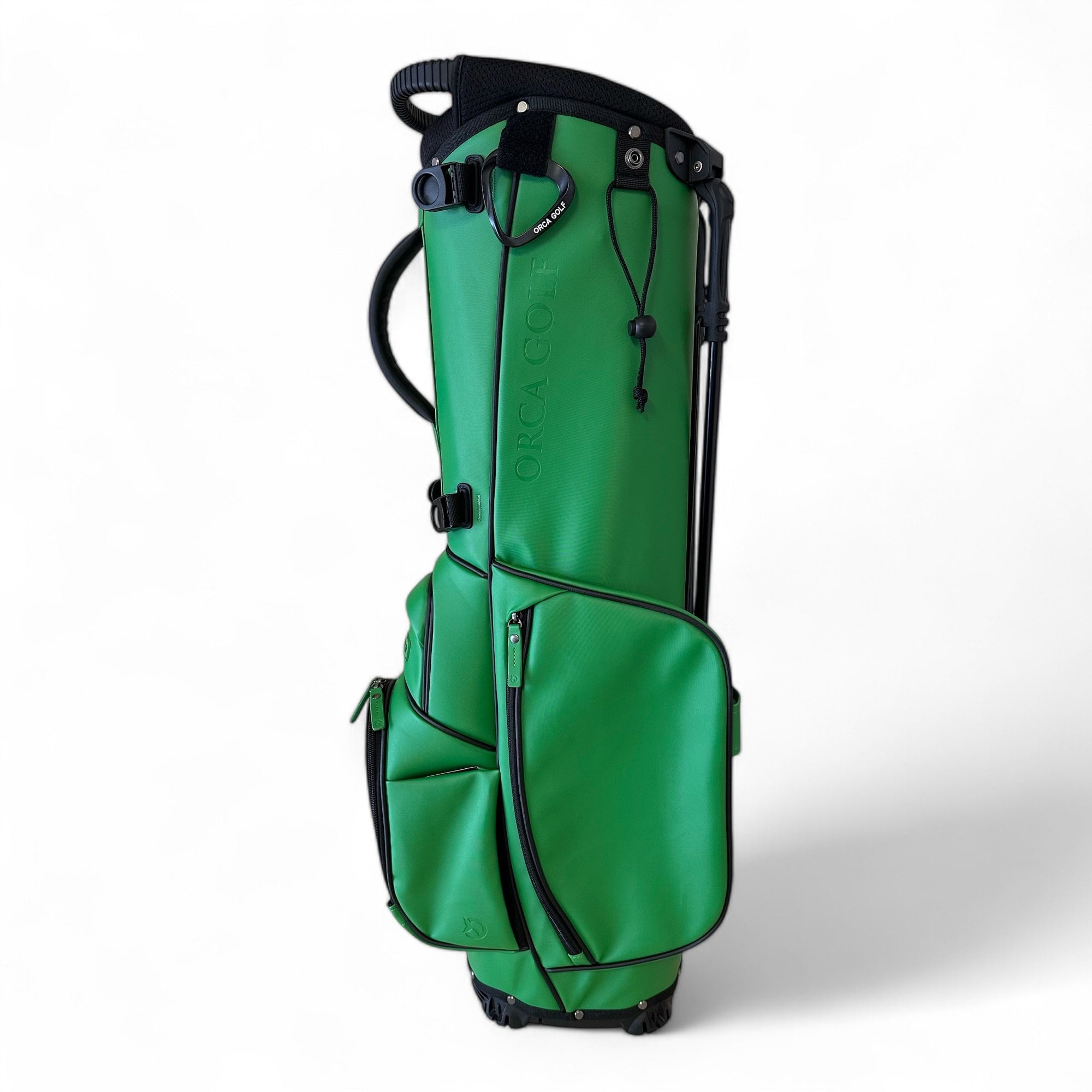 NEW Orca Golf Dorsal 2 Synthetic Leather Stand Bag 4-Way Top - August Green
