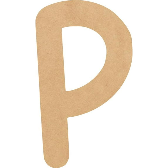 MDF Blank Wood 5'' Tall Breakbone Letters Alphabet P, Paintable Craft