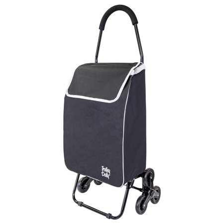 dbest products stair climber trolley dolly sport grocery cart 3 wheels heavy duty shopping hand truck made for condos apartments  40 inch handle height carrito de compras con ruedas  black