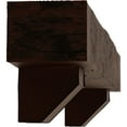 thumbnail image 4 of Ekena Millwork 8"H x 12"D x 72"W Rough Cedar Faux Wood Fireplace Mantel Kit with Ashford Corbels, Natural Pecan, 4 of 10