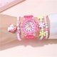 thumbnail image 3 of ER Montre Enfant,Montre Lumineuse Rose Rose ,Montre-Bracelet étanche pour Enfant Mouvement à Quartz,Conception de Dessin animé 3D,Montre Enfant Numérique pour 3 Ans à 13 Ans Fille Garçon Rojo Verde, 3 of 4