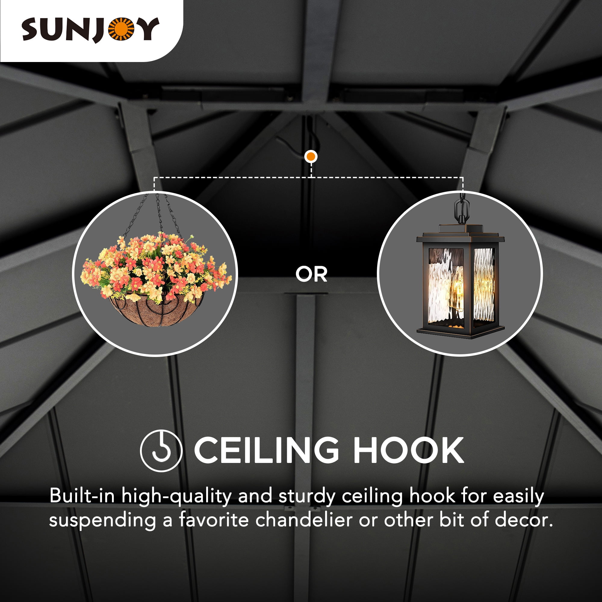 Sunjoy 10 ft. x 10 ft. Outdoor Gazebo with 2-tier Hardtop Roof