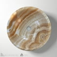 thumbnail image 2 of Orange Onyx Vessel Sink – Handcrafted Round Bathroom Basin, 14.76 Inch Polished Natural Stone Sink with Unique Veining, Durable Marble Vanity Sink for Luxury and Modern Bathrooms, 2 of 4