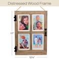 thumbnail image 2 of Excello Global Products Vintage Farmhouse Window Photo Frame: Rustic Hanging Distressed Wood Collage Picture Frame. Holds Four 4x6 or 5x7 Photos. Rustic Color - EGP-HD-0312, 2 of 4