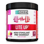 Zhou Nutrition Lite Up Non-Stimulant Pre-Workout, Berry Lemonade, 7.5 Oz