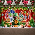 thumbnail image 3 of Festive Dinosaur Christmas Decoration Holiday Banner for Kids Party Indoor Celebration Seasonal Decor, 3 of 9