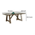 thumbnail image 6 of Jule Dining Table, 76 Inch Rectangular Top, Trestle Base, Brown Solid Wood, 6 of 7