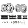 thumbnail image 1 of Drilled Slotted Front&Rear Brake Rotors Pads for Toyota Sienna Highlander, 1 of 3