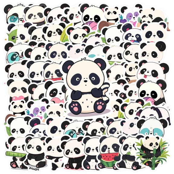 35pcs Adorable Stickers Animal Stickers Cartoon Pandas Kids Stickers for Laptops Notebooks Suitcases