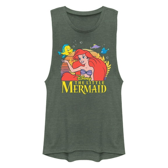 Junior's The Little Mermaid Ariel Classic  Festival Muscle Graphic T-Shirt