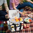 thumbnail image 5 of FORMRS Insulated Cooler Bag 24 Cans Capacity Soft Leakproof Lunch Box with Side Pockets, Black Simple Shapes, 5 of 7