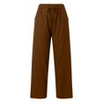 thumbnail image 2 of nochalofo Brown Sweatpants Women, Womens Daily Elastic Waist Pockets Straight Solid Color Casual Pants Loose Long Trousers, 2 of 5