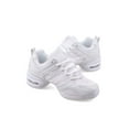 thumbnail image 3 of Crocowalk Girls Casual Thick Soled Walking Dance Shoes Practice Comfortable Cushioned Dancing Sneakers Non-Slip Platform Jazz Shoe White 8, 3 of 9