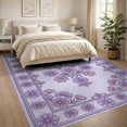 thumbnail image 3 of ODIKA 8'x10' Washable Area Rug Durable, Non-Slip Purple Ditsy Beige Dot Lilac Field Scattered Symmetrical Pink for Living Room, Under Sectional, Family, 3 of 7