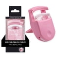 thumbnail image 1 of Rizador de pestañas JAPONESQUE Travel de plástico rosa con repuesto, 1 of 8