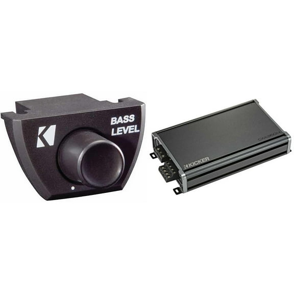 Kicker 46CXA3604T 360 Watt RMS 4 Channel 50-200 Hz Vehicle Car Audio Class A/B Amplifier w/ Bass Knob Bundle