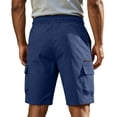 thumbnail image 3 of CCRFTGI Men's Cargo Shorts with Elastic Waistband Lightweight Breathable Sweat Shorts with Multiple Pockets Relaxed Fit Casual Summer Shorts Navy 2XL, 3 of 5