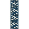 thumbnail image 3 of SAFAVIEH Courtyard Trena Fishes Indoor/Outdoor Area Rug, Navy/Beige, 7'10" x 7'10" Square, 3 of 5