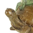 thumbnail image 4 of 11" x 12" Bronze Resin Sitting Frog Sculpture with Umbrella and Brown Walking Turtle, by DecMode, 4 of 12