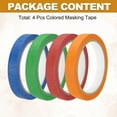 thumbnail image 3 of 4pcs 9/16" x 22 Yard Colored Masking Tape, Red Orange Dark Blue Dark Green, 3 of 7