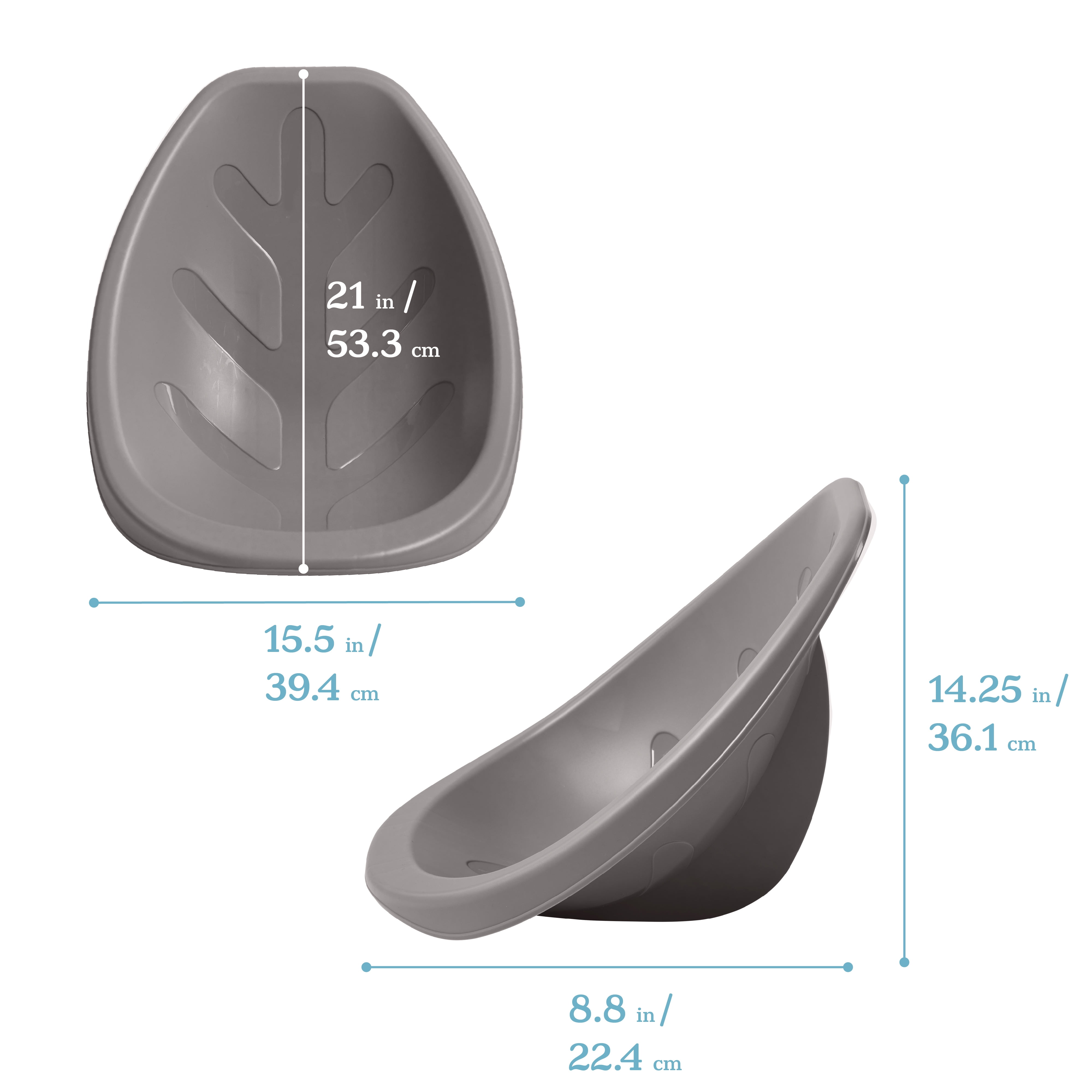 ECR4Kids Plastic Leaf Scoop Floor Rocker Seat, Classroom Furniture, Pink/Grey, 6-Piece