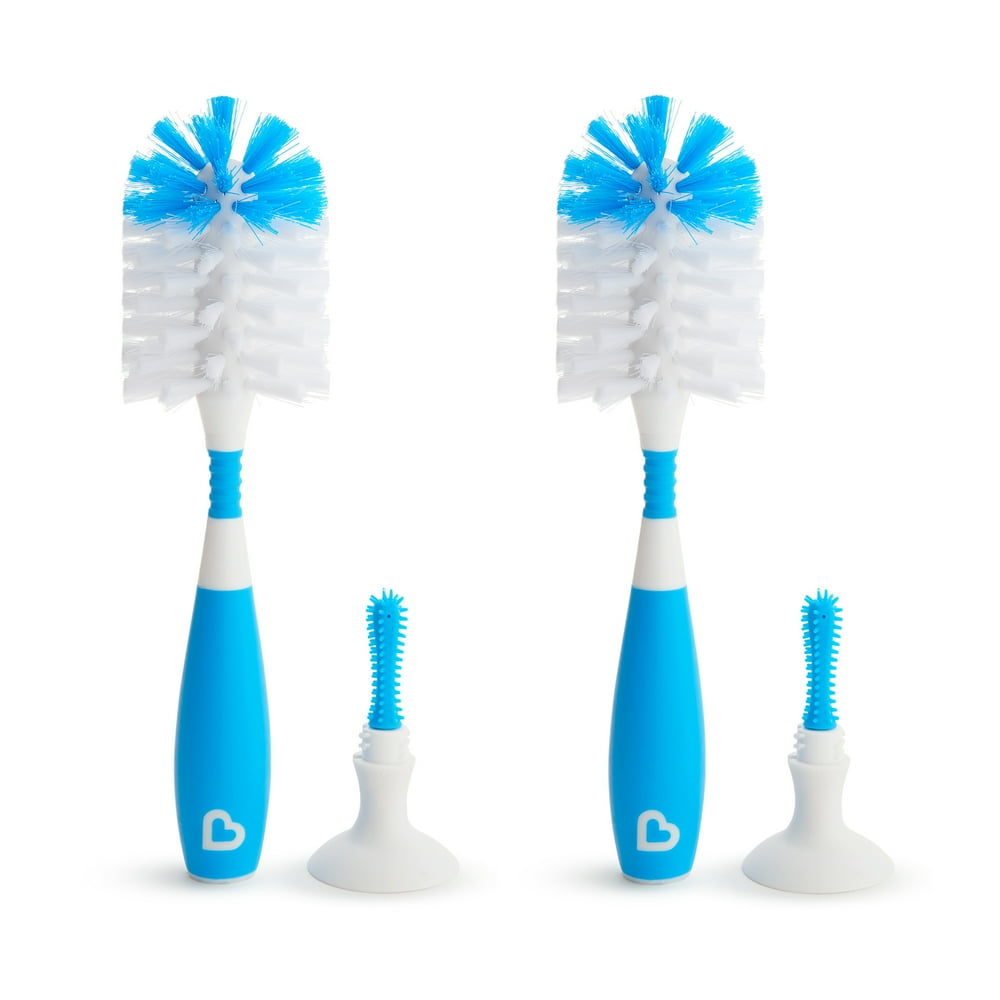 Munchkin Bristle Bottle Brush, Includes Suction Cup Base and Bonus