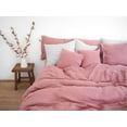 thumbnail image 3 of Pavish Export Stonewashed Linen Duvet Cover In Dusty Pink Natural Color Bedding Quilt Cover And 2 Pillow Sham King, 3 of 5