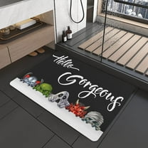 Funny Monsters Bath Mat 20"x32" Non Slip Quick Dry Super Water Absorbent Bathroom Floor Mat Black and White Thin Bathroom Rug Fit Under Door