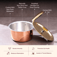 thumbnail image 2 of P•TAL Copper Saucepan 1.2 QT – Handcrafted 100% Pure Copper Pan with Tin Coating, Insulated Handle & Brass Lid, 2 of 6