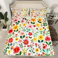 thumbnail image 2 of Feelyou Mandala Flower Print Queen Sheet Sets, Vintage Western Floral Flat Sheet, Teens Women Girls Queen Fitted Sheet, Microfiber Bedroom Decor, 4pcs, 2 of 7