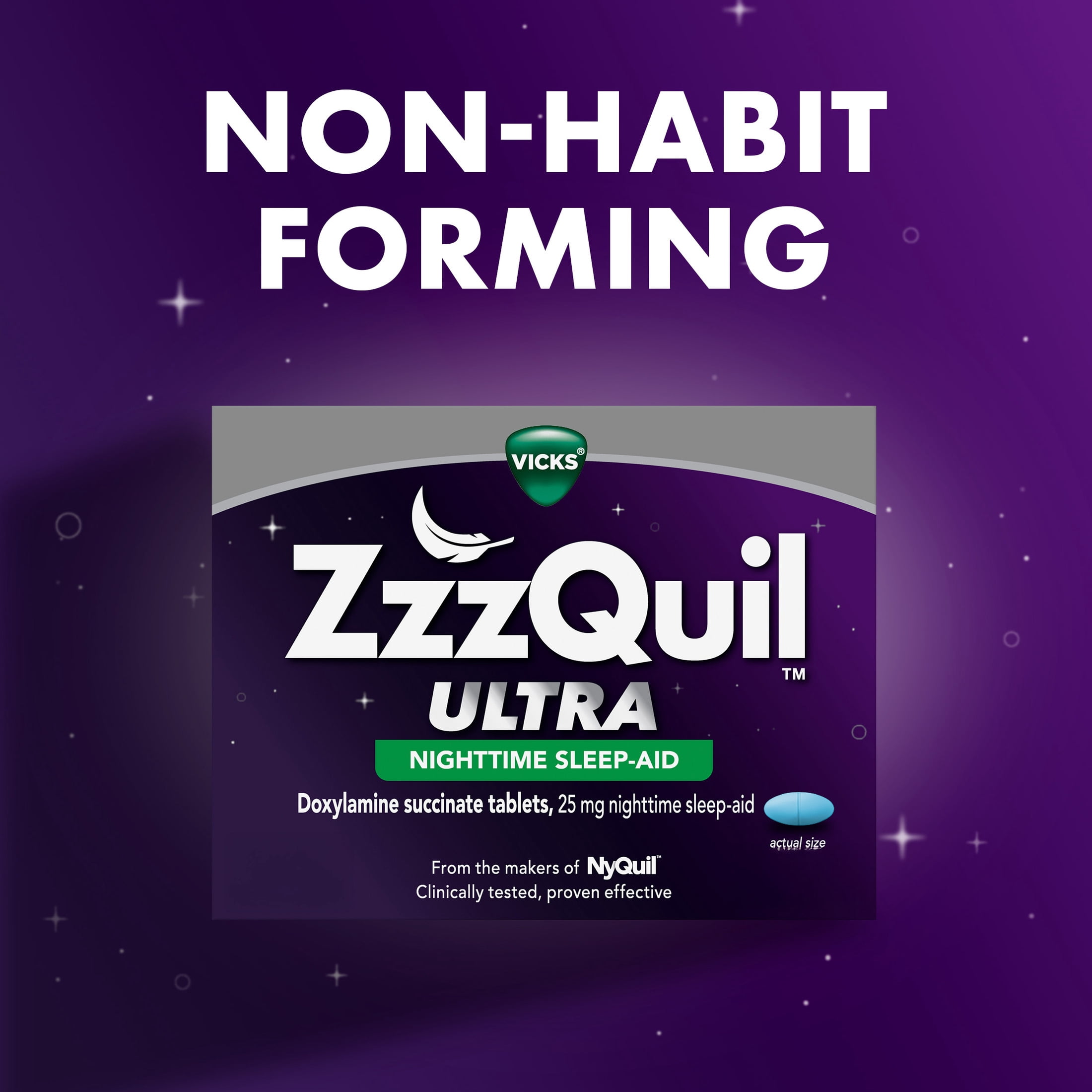 (2 pack) ZzzQuil ULTRA, Sleep Aid, Doxylamine Succinate 25mg, Sleep Aids for Adults, 12 Tablets