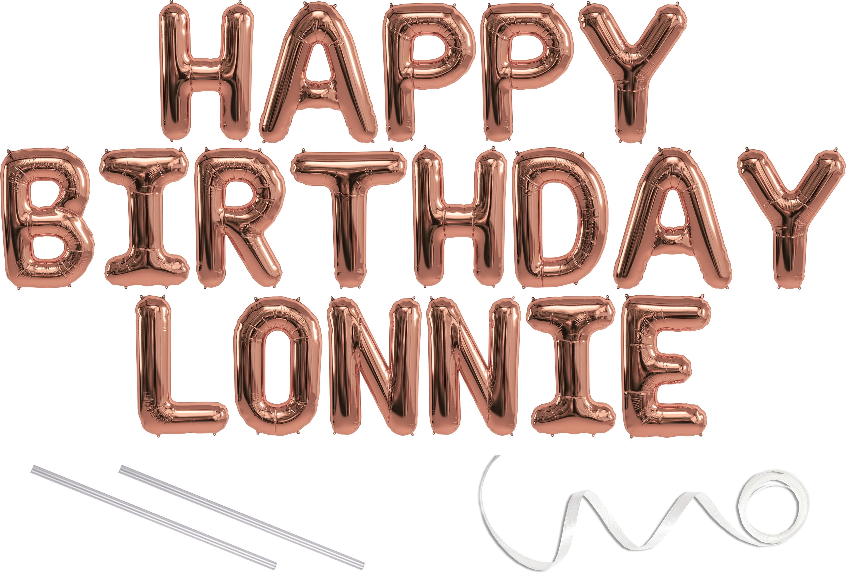 lonnie happy birthday mylar balloon banner rose gold 16 inch