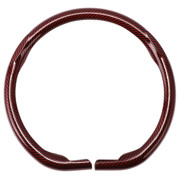 Funda de volante Unique Bargains Protector de volante para coche 14.96" Patrón de fibra de carbono rojo 1Pc
