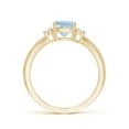 thumbnail image 2 of ANGARA Natural Cushion Aquamarine Split Shank Ring with Rope Detailing in 14K Yellow Gold for Women (Size-6mm) | March Birthstone, Anniversary, Jewelry Gift for Women | Natural Aquamarine Ring, 2 of 9