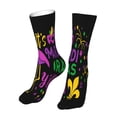 thumbnail image 6 of Salouo Mardi Gras with Flamingo Pattern Fun Novelty Crew Socks,Casual Athletic Socks Neutral Socks, 6 of 7
