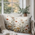 thumbnail image 3 of Fall Floral Outdoor Pillow Covers 16x16 Set of 2 Burnt Orange Wild Flowers Throw Pillows Case Autumn Colored Wildflower Decorative Farmhouse Cushion Covers for Sofa Couch, 3 of 6