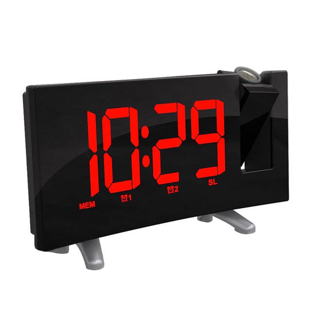 USB Snooze Clock Auto Retroiluminación Proyector de pared Reloj con LED rojo Gloria Despertador LED