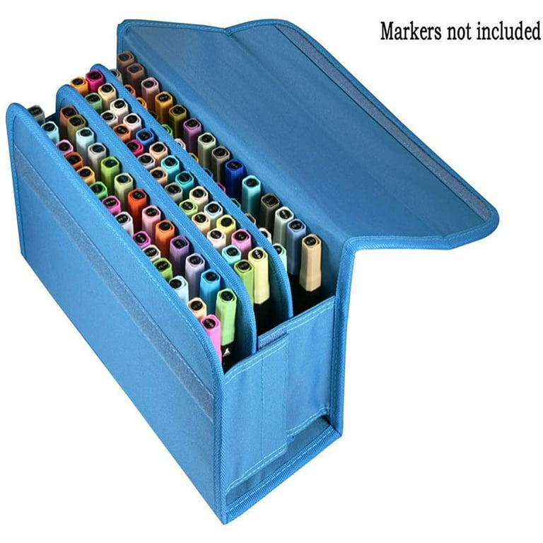 Marker Holder with Slots, Marker Pen Organizer Case, Dustproof Handheld  Marker Pen Organizer, Marker Pens Storage Box 80 Slots